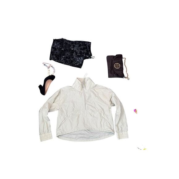 FLX Beige Lightweight Quarter-Zip Windbreaker Pullover Jacket Women’s Size L - Picture 5 of 7